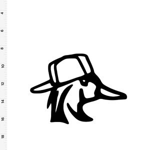 Black Duck Hat Graphic Decal
